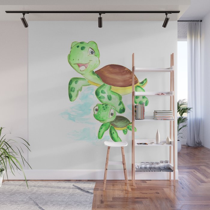 Get Wallpaper Turtle Baby And Mom Nautical Wall Decor Ocean Themed Nursery For Android Free