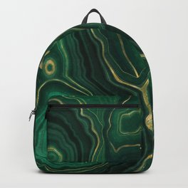 Malachite Texture 09 Backpack | Ink, Veins, Texture, Malachite, Abstract, Painting, Agate, Mineral, Marble, Gemstone 