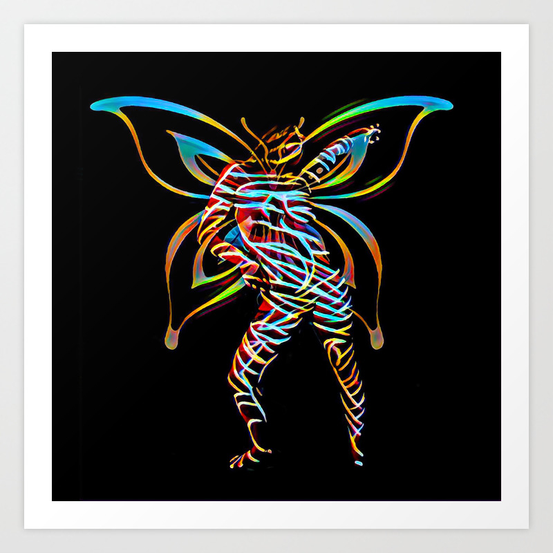 2506s Ms Female Figure Abstract Art Nude Butterfly Color And Flow