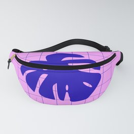 blue + pink monstera Fanny Pack