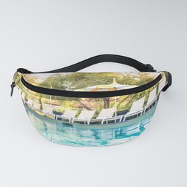 Poolside Parker Palm Springs Hot Day Blue and Yellow  Fanny Pack