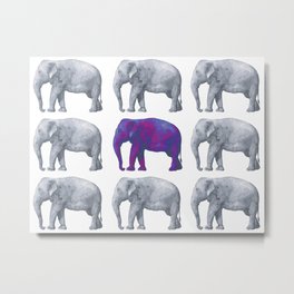 Elephants Metal Print | Curated, African, Graphic Design, Africa, Walking, Wildlife, Wilderness, Graphicdesign, Silhouette, Cute 