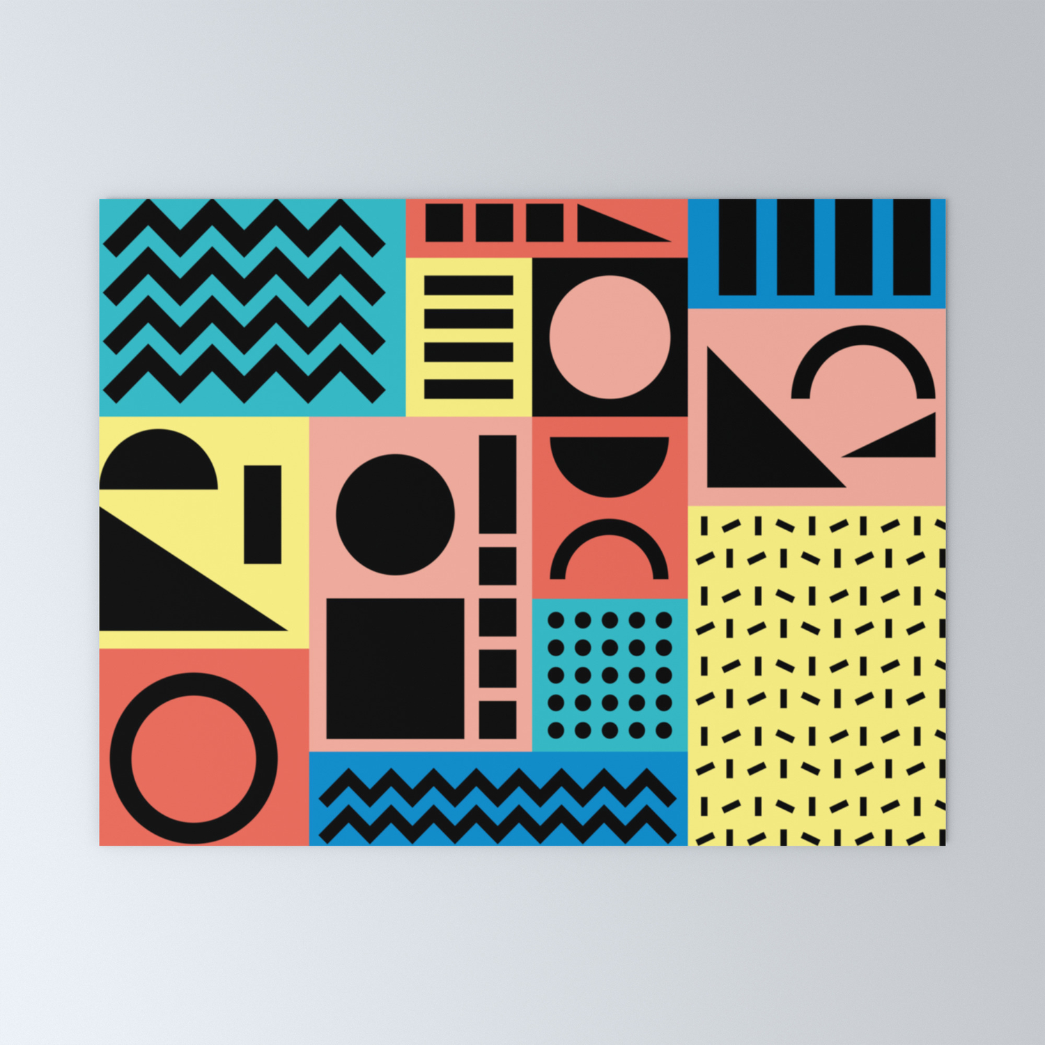 Neo Memphis Pattern 1 Abstract Geometric 80s 90s Retro Mini Art Print By Graphicwavedesign Society6
