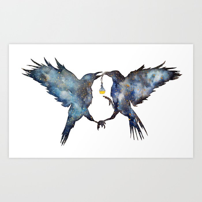 Magic Ravens - spirit animal totem Art Print by ZuskaArt | Society6