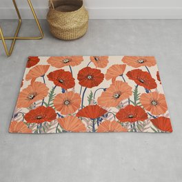 Flower market Rome inspiration Rug | Watercolor, Rome, Painting, Fruit, Italy, Acrylic, Market, Botanical, Poppies, Floral 