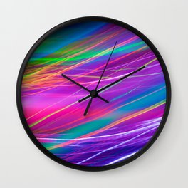 saturn 2 Wall Clock | Pink, Rainbow, Green, Digital, Purple, Macro, Red, Photo, Abstract, Colorful 