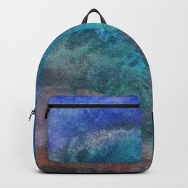 Abstract No. 230 Backpack | Paint, Color, Watercolor, Art, Handmade, Acrylic, Blue, Abstract, Texture, Vibrant 