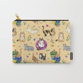 Kitties in the Garden Carry-All Pouch | Tigercat, Cats, Orange, Tangerine, Painting, Kitty, Spring, Shorthair, Garden, Creamcat 