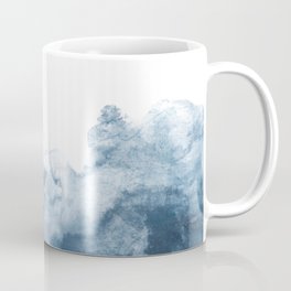 Indigo Depths No. 2 Coffee Mug | Indigo, Landscape, Curated, Minimalist, Fluid, Modern, Vintage, Painting, Blue, Abstract 