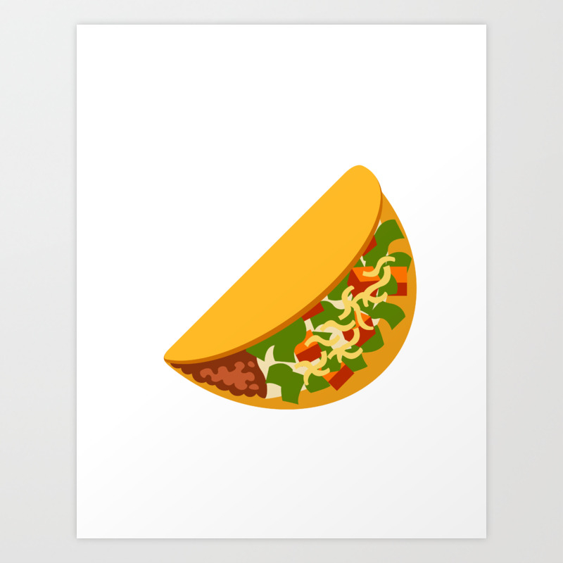 Taco Funny Nursery Cartoon Drawing Design Art Print By