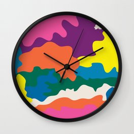 A Wiggle & A Wave Away Wall Clock | Painting, Sun, Patterncute, Abstract, Summer, Surrealism, Pretty, Acrylic, Expressionism, Fun 