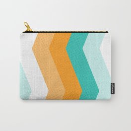 SUMMER FRESH BEACH COLOR LINES MINT ORANGE TEXTURED  Carry-All Pouch | Beach, Abstractlines, Geometricline, Zigzag, Wavy, Lineworkart, Decolines, Pastellcolor, Modernlines, Colorfullines 