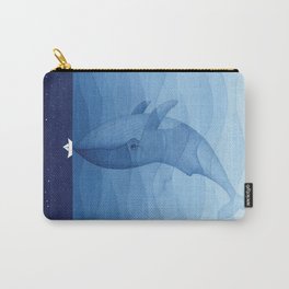 Whale blue ocean Carry-All Pouch | Nature, Painting, Mobydick, Navy, Seacreature, Animal, Kids, Whale, Water, Nautical 