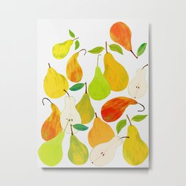 Pear Harvest Metal Print | Dessert, Botanical, Slice, Baked, Foodie, Pears, Sweet, Fruity, Juice, Juicy 