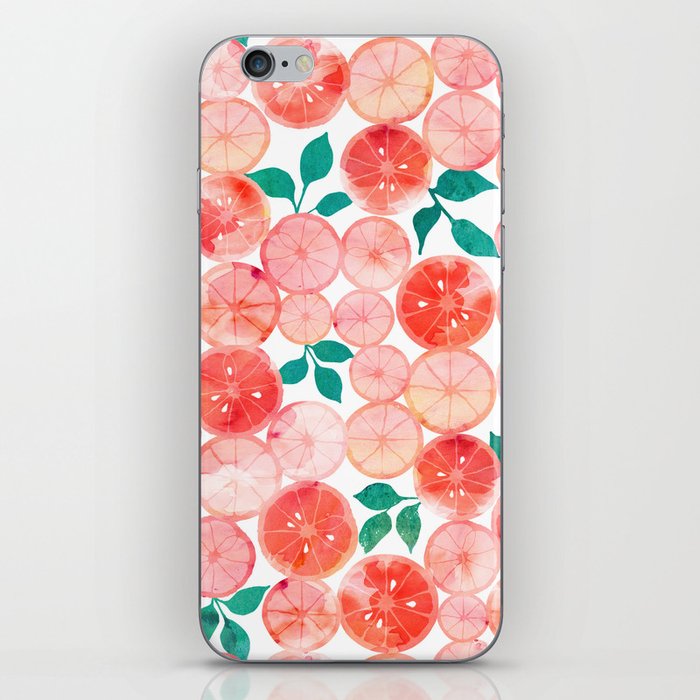 Summer fruit iPhone Skin | Graphic-design, Grapefruit-pattern, Oranges-pattern, Watercolor-fruit, Bright, Summer-pattern, Fruit-pattern, Living-coral, Coral-pink