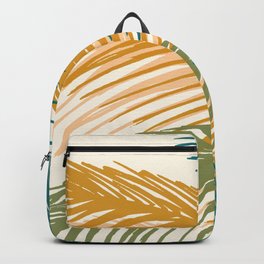 Golden Hour Palms Modern Botanical Backpack | Art, Abstract, Flora, Fronds, Golden Hour, Autumn, Modern, Tree, Plants, Leaf 