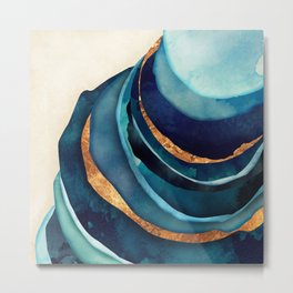Abstract Blue with Gold Metal Print | Bold, Indigo, Graphicdesign, Aqua, Shapes, Contrast, Dream, Digital, Abstract, Cobalt 