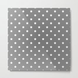 Grey With White Stars Pattern Metal Print | Graphicdesign, Seasonal, Holiday, Magic, Pattern, Sky, Starbackground, Stars, Glow, Grey 
