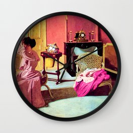 Felix Vallotton -  Woman being capped (new color editing) Wall Clock | Vallotton, Hair, Swiss, Pink, Painter, Bedroom, Jura, Mural, Landscape, Artprint 