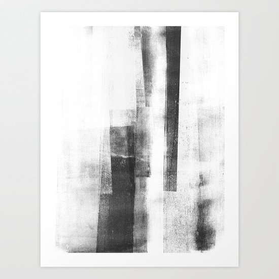 Black And White Minimalist Geometric Abstract Painting Structure
