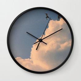 Back in the days Wall Clock | Surrealart, Cloud, Falling, Jumping, Diving, Curated, Aesthetic, Clouds, People, Digitalart 