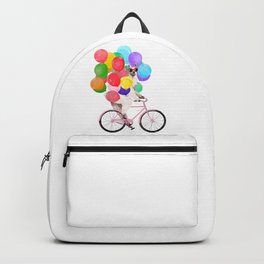 Fashion Llama Riding with Colourful Balloons Backpack | Animal, Love, Funny, Lama, Hipster, Watercolor, Enjoy, Acrylic, Happy, Colorful 