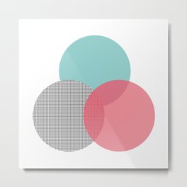 abstract circles - blue pink grid Metal Print | Beautiful, Abstractpattern, Blue, Cute, Digital, Minimalpattern, Coral, Abstract, Minimalistic, Pattern 