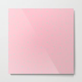 Girly pink teal ivory abstract geometrical polka dots Metal Print