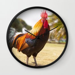 Rooster Wall Clock | Poultry, Cockrel, Meat, Photo, Macro, Farm, Hen 