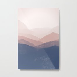 Mist Mountains Landscape Metal Print | Pink, Morninglandscape, Mistmountains, Perspective, Scene, Haze, Morning, Foggy, Landscape, Terrain 