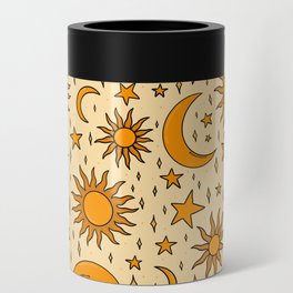Vintage Sun and Star Print Can Cooler