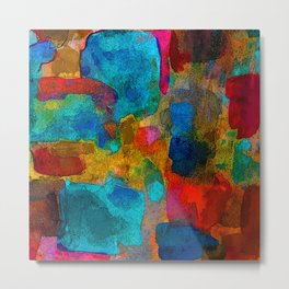 Color Therapy Watercolor Wash Turquoise and Red #110 Metal Print | Turquoise, Red, Color, Painting, Inspiration, Meditate, Therapy, Watercolor, Interiordesign, Mindful 