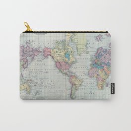 World Map Pastel Carry-All Pouch | World, Digital, Photo, Vintage, Map 