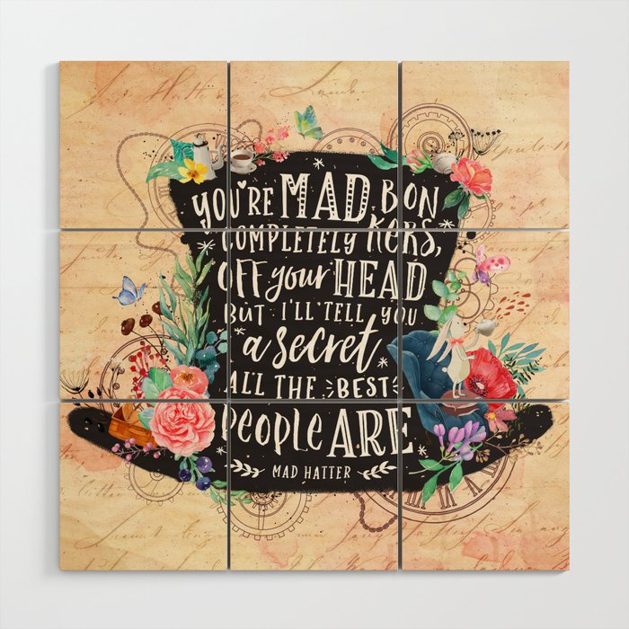 Mad Hatter Wood Wall Art By Stellawenny Society6