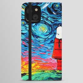 snoopy peanuts starry night iPhone Wallet Case