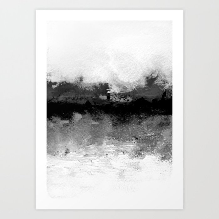Grayscale Abstract Painting Art Print By Szilvi Society6
