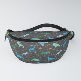 Dinosaurs in Space in Blue Fanny Pack