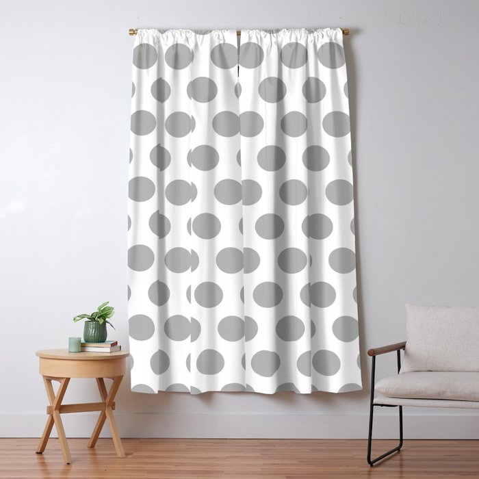 Gray And White Polka Dots 771 Blackout Curtain By Tonymagner Society6