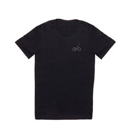 Cyclist T Shirt | Juxtaposed, Hand Drawn, Ink, Blackandwhite, Dog, Bike, Monochrome, Highcontrast, Ride, Pencil 