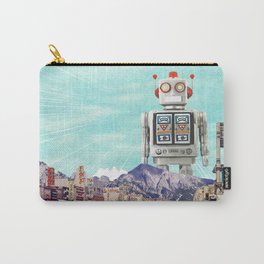 Robot in Town Carry-All Pouch | 70S, Collage, Retro, Retrofuture, Surrealism, Kids, Anime, Robot, California, Sci-Fi 