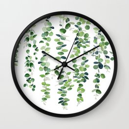 Eucalyptus Garland  Wall Clock | Essential, Evergreen, Eucalyptus, Ivy, Plant, Art, Green, Horizontal, Silverdollar, Hanging 