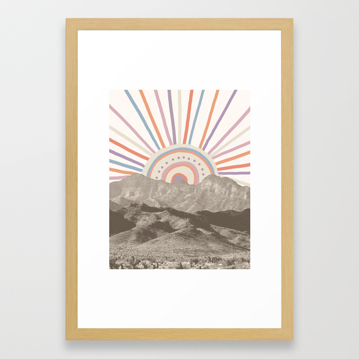 Bohemian Tribal Sun Up Abstract Vintage Mountain Happy Summer