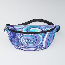 Whirlwind in Turquoise, Lavender, Purple, Navy Fanny Pack