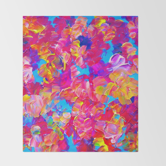 Floral Fantasy Bold Abstract Flowers Acrylic Textural Painting