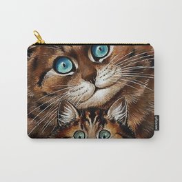 “Mother and Child” by Louis Wain Carry-All Pouch | Anthropomorphic, Furry, Painting, Animal, Victorian, Child, Kitten, Mother, Moggy, Feline 