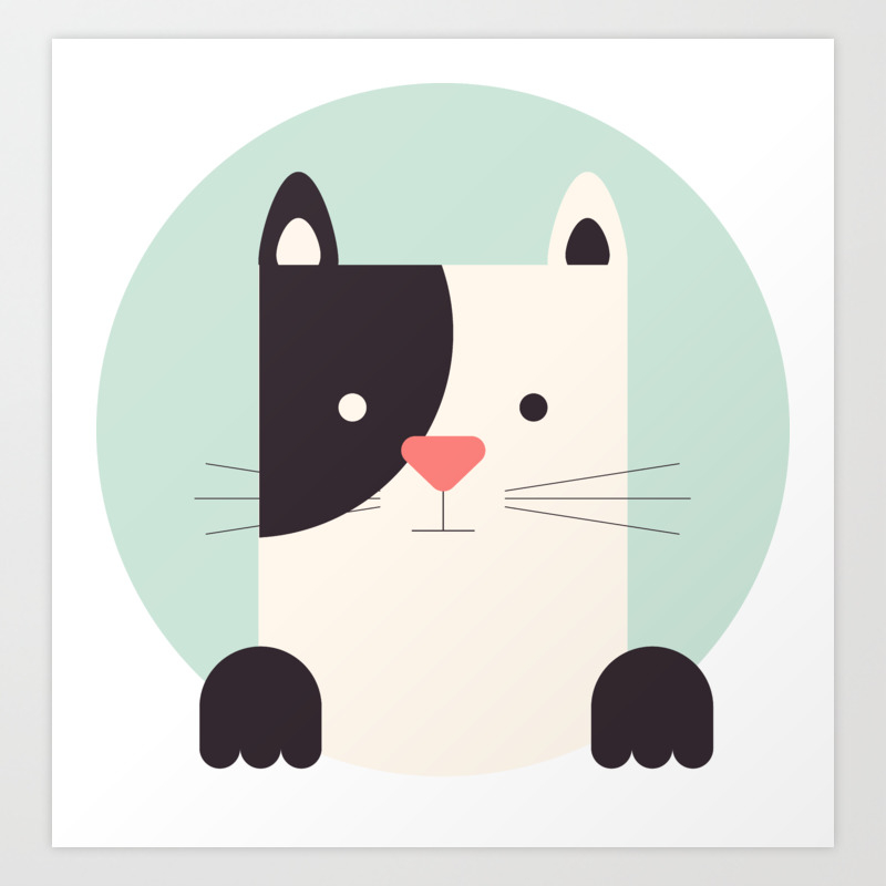 Cartoon Abstract Cat Art Print By Allenan Store Society6