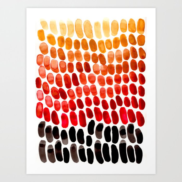 Red Orange Yellow Gradient Natural Patterns Colorful Watercolor