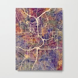 Atlanta Georgia City Map Metal Print | Atlanta, Unitedstates, Atlantamap, Mappainting, Citymap, Atlantacanvas, Michaeltompsett, Streetmap, Georgia, Atlantaprint 