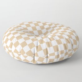 White and Tan Brown Checkerboard Floor Pillow | Pattern, Checkered, Graphicdesign, Brown, White, Tancheckered, Tanbrown, Browncheckered, Tanbrowncheckered, Whitecheckered 