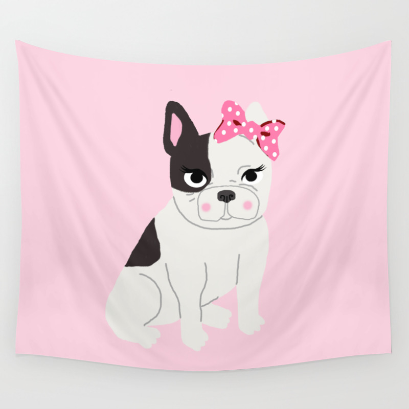 French Bulldog cute puppy baby animals for girls room pink nursery Wall  Tapestry by CharlotteWinter | Society6
